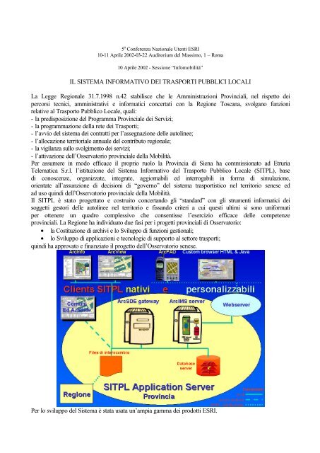 IL SISTEMA INFORMATIVO DEI TRASPORTI PUBBLICI LOCALI La ...