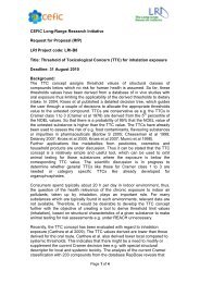 Threshold of Toxicological Concern (TTC) for inhalation ... - Cefic LRI