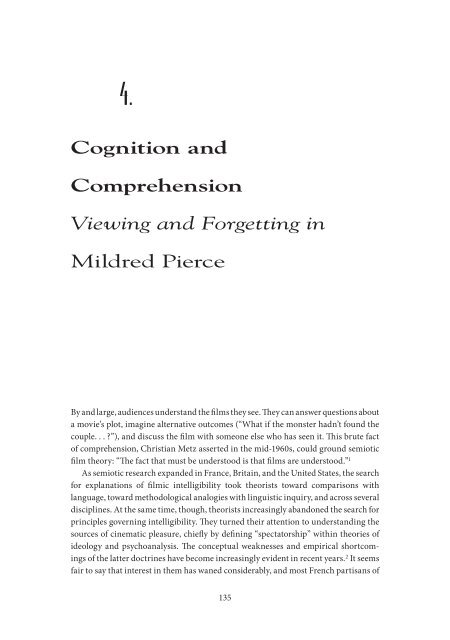 Cognition and Comprehension Viewing and ... - David Bordwell