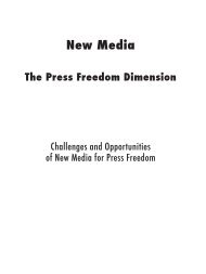 New Media: the Press Freedom Dimension. Challenges and ...