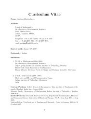 Curriculum Vitae - Tata Institute of Fundamental Research