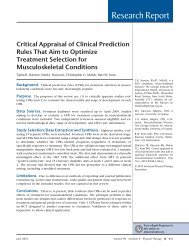 Critical Appraisal of Clinical Prediction Rules That ... - Body in Mind