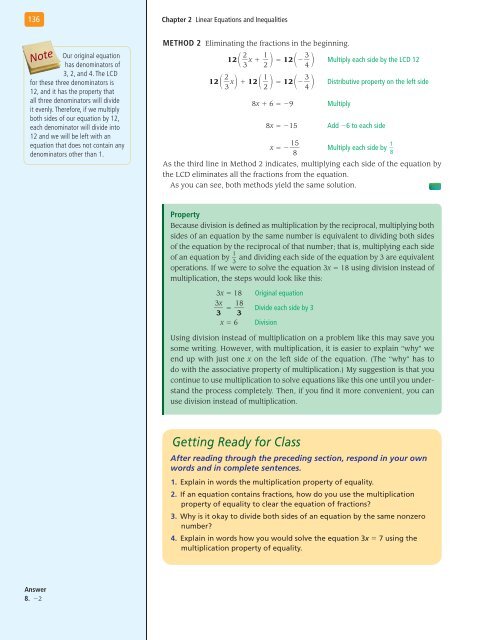 Linear Equations and Inequalities - XYZ Custom Plus