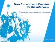 How to Land and Prepare for The Interview - Northrop Grumman ...