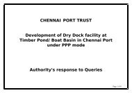 CHENNAI PORT TRUST Development of Dry Dock facility at Timber ...