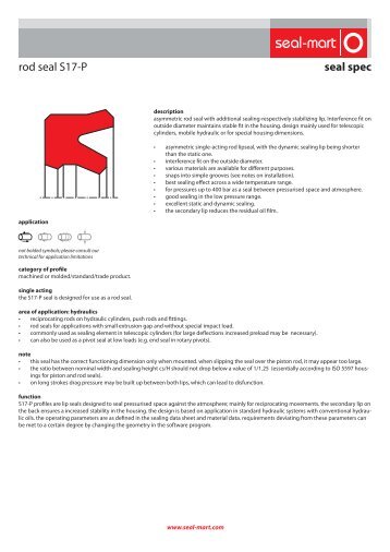 seal spec rod seal S17-P - seal-mart