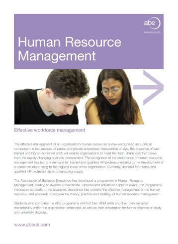Human Resource Management - Association of Business Executives