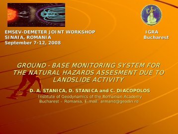 presentation - PDF - Institute of Geodynamics Sabba S Stefanescu