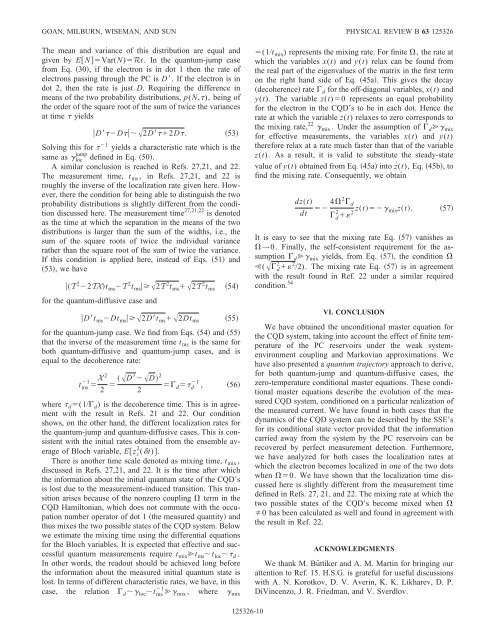 Continuous quantum measurement of two coupled quantum dots ...