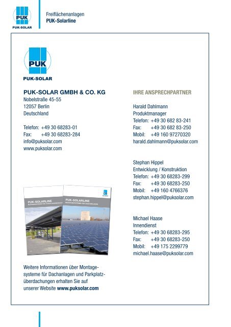 Katalog herunterladen - puk-solar gmbh & co. kg