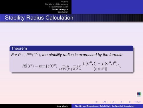 Stability and Robustness: Reliability in the World of Uncertainty