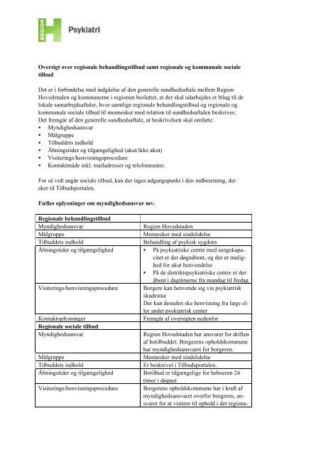 [Navn og adresse] - Region Hovedstadens Psykiatri