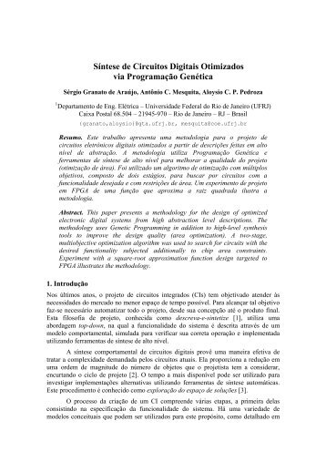 SÃ­ntese de Circuitos Digitais Otimizados via ... - GTA - UFRJ