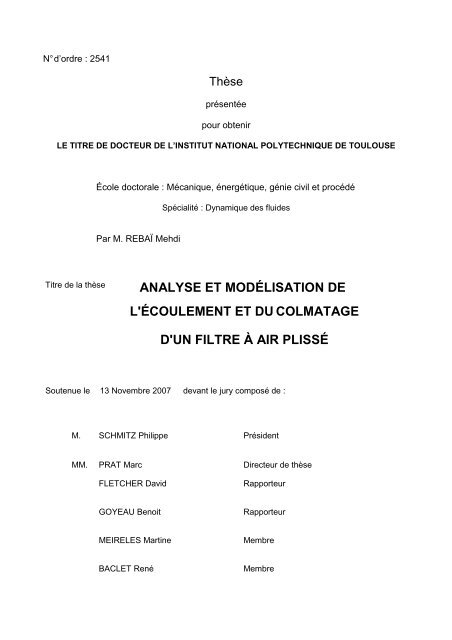 PDF (Intro, Chapitre 1, 2) - Les thÃ¨ses en ligne de l'INP - Institut ...