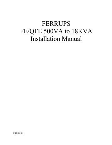 FE or QFE 500VA to 3.1KVA UPS with External Bypass Switch - JACH