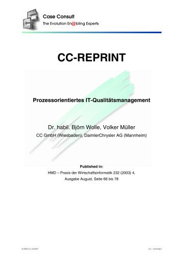 Prozessorientiertes IT-QualitÃ¤tsmanagement [222 KB] - CC GmbH