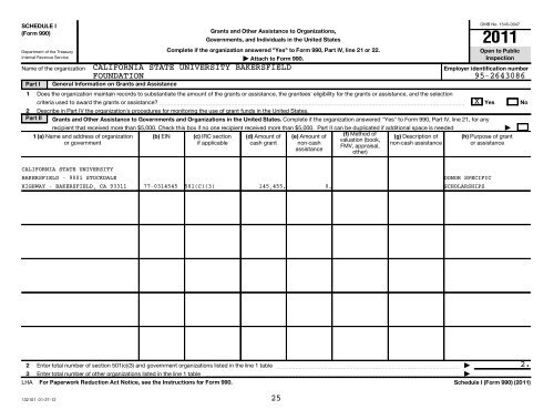 Form 990 - 2011 (2012 YE) - CSUB Foundation