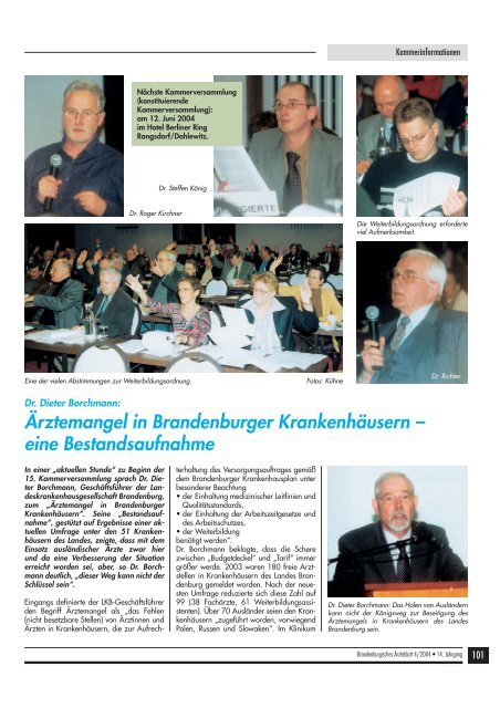 Ausgabe April 2004 - Landesärztekammer Brandenburg