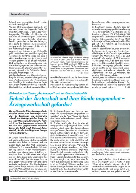 Ausgabe April 2004 - Landesärztekammer Brandenburg