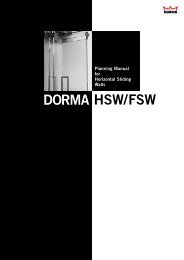 DORMA HSW/FSW - DORMA International