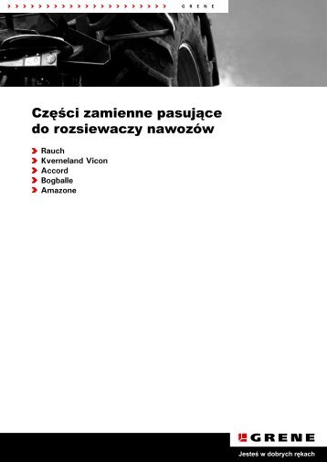 CzÄÅci zamienne pasujÄce do rozsiewaczy nawozÃ³w - Grene