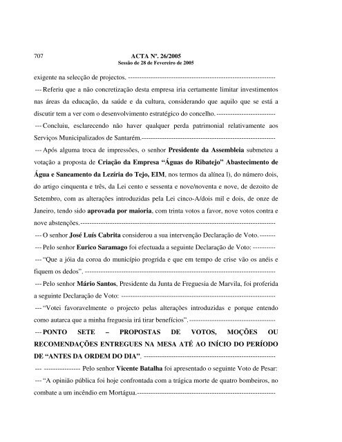 Acta SessÃ£o 2005-02-28.pdf - CÃ¢mara Municipal de SantarÃ©m