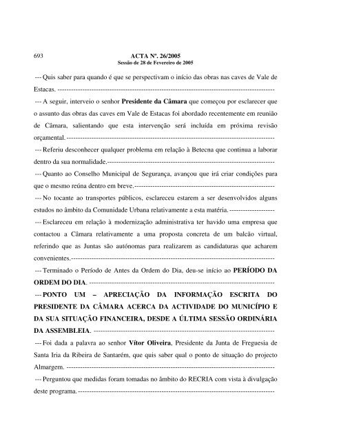 Acta SessÃ£o 2005-02-28.pdf - CÃ¢mara Municipal de SantarÃ©m
