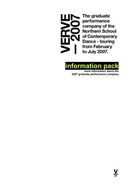 information pack - Northern School of Contemporary Dance