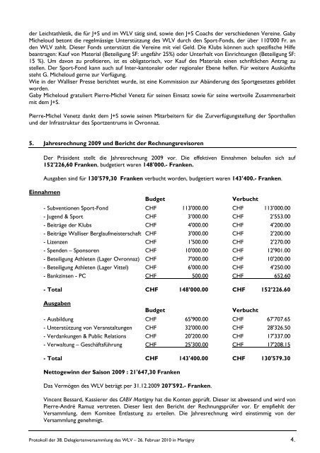 Protokoll der Delegiertenversammlung des WLV 2010 - FVA