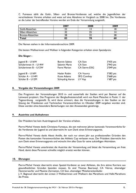 Protokoll der Delegiertenversammlung des WLV 2010 - FVA