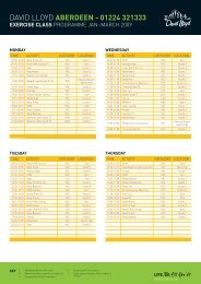 price list - David Lloyd