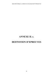 ANNEXE II. c. DEFINITION D'EPREUVES - SBSSA