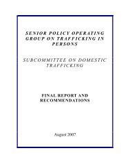 Final Report of the Subcommittee on Domestic Trafficking