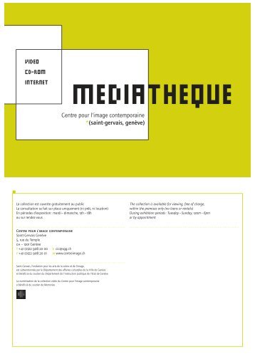 Catalogue - Ã©dition papier 2003 - Centre pour l'image Contemporaine