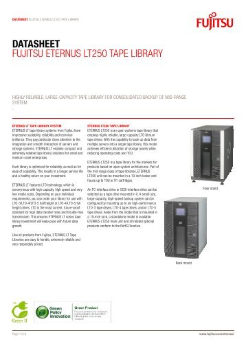 Datasheet ETERNUS LT250 (Global) - Fujitsu