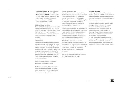 consolidated financial statements - Lotus Bakeries