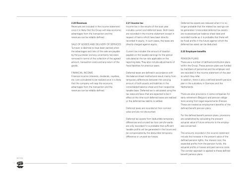 consolidated financial statements - Lotus Bakeries