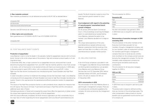 consolidated financial statements - Lotus Bakeries