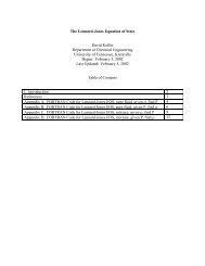 The Lennard-Jones Equation of State David Keffer Department of ...