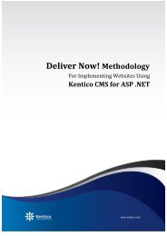Kentico Deliver Now! Methodology - Kentico CMS for ASP.NET