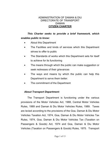 Registration of Motor Vehicle - Daman