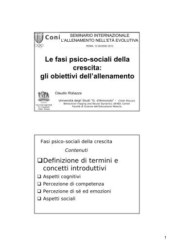 Le fasi psico-sociali della crescita: gli obiettivi dell ... - Sport24h