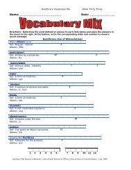 Vocabulary Mix Medic.. - Georgia CTAE