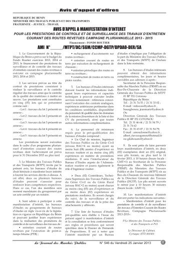 Journal 546_GABARIT.qxd - MinistÃ¨re de l'Ã©conomie et des finances
