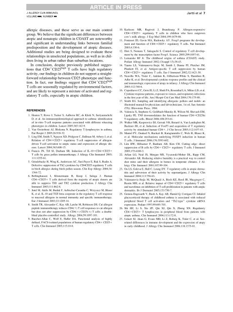 Original article Association between CD4 CD25 T cells and atopy in ...