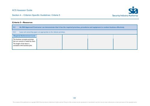 ACS Assessor Guide - Security Industry Authority