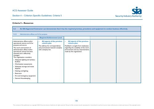 ACS Assessor Guide - Security Industry Authority