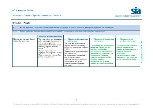 ACS Assessor Guide - Security Industry Authority