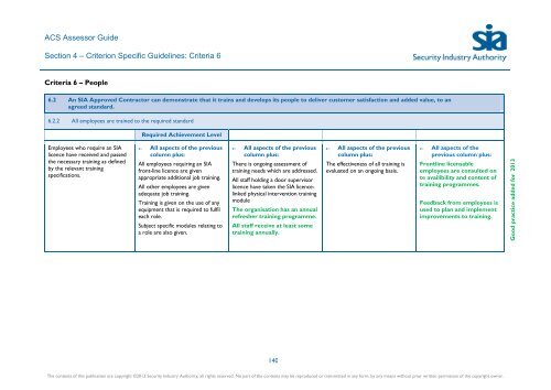 ACS Assessor Guide - Security Industry Authority