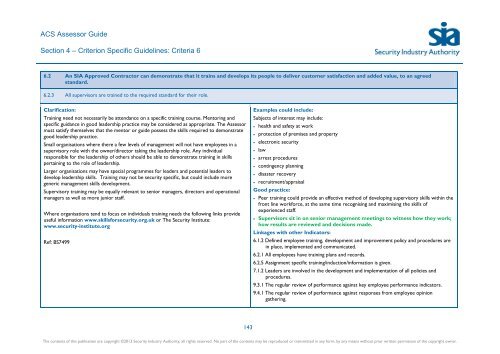 ACS Assessor Guide - Security Industry Authority